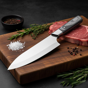 Couteau de Chef Artisanal en Acier Inoxydable de 13 pouces avec Manche en Bois d'Olivier – Fournisseur de Qualité Supérieure - Product Image 4