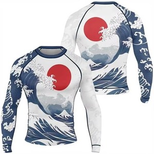Grossistes de rashguards BJJ personnalisés en tissu polyester/spandex pour hommes, avec étiquette privée, rashguards respirants pour hommes - Product Image 6