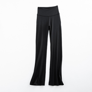 Leggings de yoga évasés taille haute sans coutures pour femme, en Spandex/Nylon uni, antistatiques, pour le sport, la gym et le hip-hop, effet ventre plat - Product Image 2
