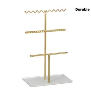 Soporte giratorio de doble nivel para exhibición de joyas, diseño giratorio de 360 grados, soporte para pulseras, organizador sin enredos para un almacenamiento elegante - Product Image 5