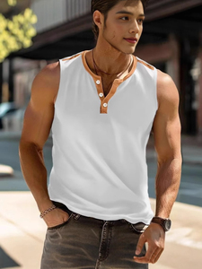 <b>Men's</b> New Arrival Breathable Knitted Spandex/Cotton Animal Print Sporty Crew Neck Sleeveless ODM Front Logo High Street Tank <b>Top</b> - Product Image 5