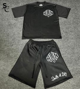 Conjunto de Camiseta y Pantalones Cortos Estampados de Alta Calidad Personalizados, 100% Algodón, Tejido Transpirable y Ecológico, Elástico en Cuatro Direcciones, Ligero, para Verano - Product Image 1