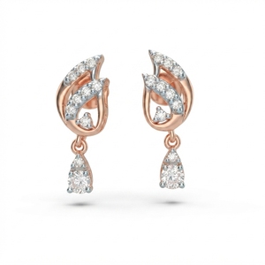 Round Diamond Stud Earrings in 9K <b>Rose</b> Gold | Lab Grown & Natural Diamond | 0.25 CT - Product Image 1