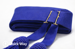 Cinturón de Cintura Ceremonial de Tela Trenzada con Hebilla Ajustable de Latón, Color Azul Rey, para Vestido, Uniforme, Desfile Formal - Product Image 6