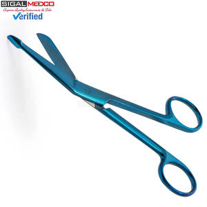 Tijeras para Vendajes Lister 5.5 Azules, Tijeras de Seguridad y Trauma, Manuales, de Acero Inoxidable, Certificación CE, Primeros Auxilios, Cuidado Médico, Uso Doméstico - Product Image 2