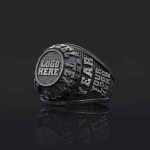 Anillo de Graduación Universitario BOJ MCollege Ring 021 Personalizado en Plata con Diamantes, Unisex, Certificado por GIA, Micro, Bajo Precio - Product Image 2