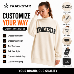<b>Rainbow</b> Letter Print Front Customized Oversized Sweatshirt Women Crew Neck Long Sleeve Knitted 100% Cotton Autumn Casual - Product Image 6