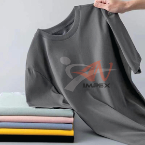 Conception de logo personnalisée OEM pour hommes et femmes, t-shirt à manches courtes classique et polyvalent, couleur unie, été - Product Image 1