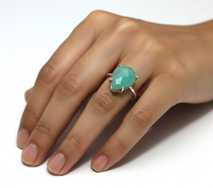 Bague Bohème Fleur en Émeraude Naturelle Incrustée, Argent Sterling 925 Fait Main, Certifiée, Bijou de Mariage Tendance, Vente en Gros - Product Image 5