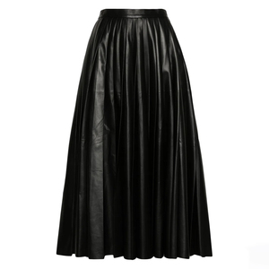 Falda Larga de Maternidad para Mujer, Diseño Cruzado Informal, Tejido Ecológico 100% Poliéster, Cintura Alta, Largo hasta el Suelo, Reversible, Color Sólido - Product Image 5