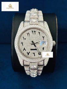 Reloj de Lujo con Diamantes para Hombre IceQ, Caja Redonda de Acero Inoxidable de 38 mm, Reloj Analógico de Cuarzo con Cierre Desplegable para Hombre - Product Image 2
