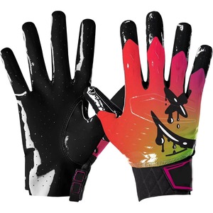 Guantes de Fútbol Americano Personalizados para Receptor, Antideslizantes, Dedos Completos, Logotipo Personalizado, Colores del Equipo, Tallas Personalizadas - Product Image 1