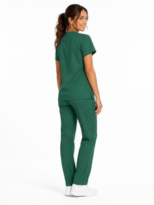 Conjunto de Uniforme de Enfermería para Mujer, Top Elástico con Cintura Ajustable y Pantalones Jogger, Antiarrugas, de Jersey - Product Image 2