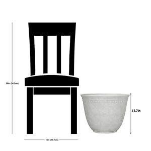Maceta Moderna Blanca de Resina Reciclada de 18 Pulgadas para Jardín Exterior y Uso en Hoteles - Product Image 3