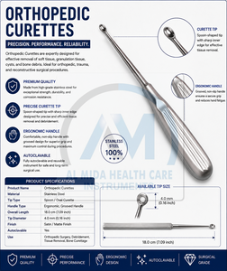 อุปกรณ์ผ่าตัดกระดูกแบบใช้มือทำจากเหล็กกล้าไร้สนิม รุ่น AMHC-R-267 ของ Al Mida Healthcare  ประเภทเครื่องมือศัลยกรรมกระดูกและข้อ ระดับ Class II ได้รับการรับรองมาตรฐาน CE รับประกันตลอดอายุการใช้งาน - Product Image 6