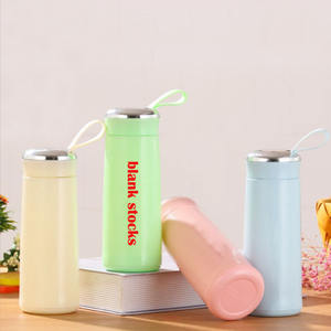 Personalizar Macaron bonito regalo publicitario forro de vidrio agua creativa Simple tienda departamental botella de estudiante con asa - Product Image 4