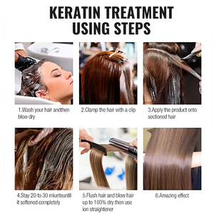 Traitement lissant à la kératine brésilienne fourni par le fabricant, shampooing et revitalisant à la kératine, lissage <span class=keywords><strong>sans</strong></span> formaldéhyde - Product Image 5