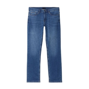 Jean en denim extensible délavé à la pierre pour homme, coupe droite, durable, confortable, décontracté, tendance, pour le quotidien, Nouveau - Product Image 4