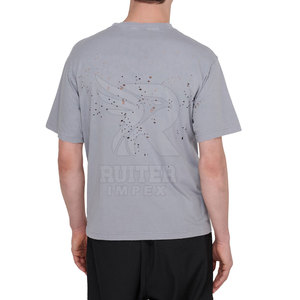เสื้อยืดผู้ชายสไตล์วินเทจ ผ้าฝ้ายพรีเมียม ฟอกสีแบบดิสเทรส สตรีทแวร์ลำลอง รับผลิตแบบ OEM แบรนด์ส่วนตัว - Product Image 2