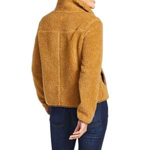 Yellow <b>Brown</b> Heavyweight <b>Tan</b> Sherpa Fleece Jacket High Quality Winter Warm Outdoor Button Up Women Jackets - Product Image 2