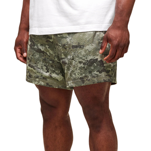 Mens Lifting Mesh 5 Inch Athletic Gym Shorts Breathable Performance Workout Training Fitness Shorts <b>Chalk</b> Green - Product Image 2