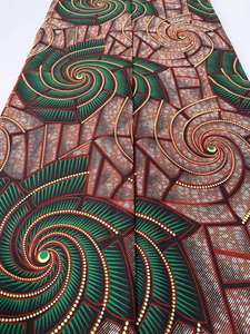 Tela de algodón con estampado de cera Africana Freetown de alta calidad para vestidos elegantes trajes tradicionales y decoración del hogar - Product Image 2