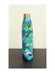 Dr. Botella de Agua Portátil de Gran Capacidad, Estilo Americano, Personalizada, Ecológica, con Tapa, Diseño Choice Meena Print Copper, para el Hogar y Comedor - Product Image 3