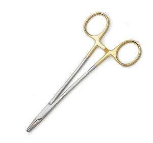 Pince porte-aiguille professionnelle 14-cm pince à Suture chirurgicale demi or pince à salle d'opération chirurgicale en acier allemand - Product Image 2