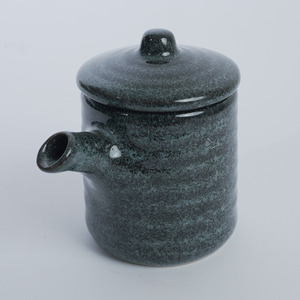 Blue Grey Reactive Glaze Ceramic Cylinder Soy <b>Sauce</b> <b>Pot</b> 200ml Lid Durable Eco-Friendly Microwave Safe Restaurant Hotel Tableware - Product Image 1