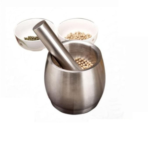 High Quality Polished Stainless Steel Mortar And Pestle Set Kitchen <b>Herb</b> And Spice <b>Grinder</b> Garlic Crusher Grinding Bowl Tool - Product Image 5
