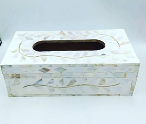 Caja de pañuelos rectangular decorativa hecha a mano con incrustaciones de nácar de alta calidad, accesorio de baño al mejor precio. - Product Image 2