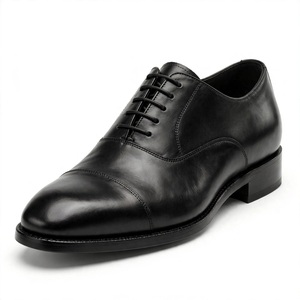 Los Mejores Zapatos Oxford de Vestir para Hombre, 100% Cuero Genuino, Punta Puntiaguda, con Cordones, Color Sólido, para Oficina, Carrera Profesional, Todas las Temporadas, de BD - Product Image 1