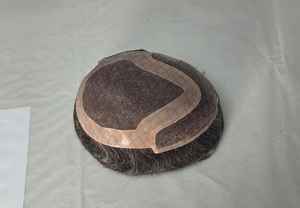 Perruque Toupet Mono Front Lace Taz en Cheveux Remy Chinois de Qualité Supérieure, Trame Simple, avec Ondulations Profondes Naturelles - Product Image 6