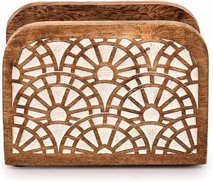 Great Quality Wooden Eco-Friendly Handmade Napkin Stand & Holder with Unique Design for Home Resorts Cafe <b>Table</b> Decor - Product Image 1
