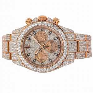 Luxury Iced Out Moissanite <b>Watch</b> Silver Automatic Mechanical <b>Diamond</b> Bust Down Roman Dial Hip Hop Wristwatch - Product Image 1