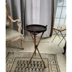 Handcrafted Bamboo Tripod Side <b>Table</b> | Natural Wood Accent <b>Table</b> Wholesale - Product Image 3
