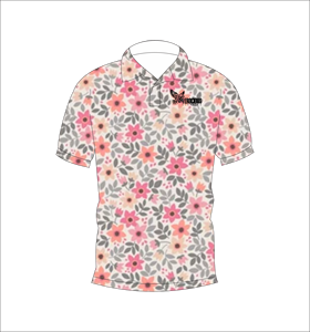 Mens <b>Peach</b> Floral Print Polo <b>Shirt</b> Short Sleeve Cotton Casual Breathable Regular Fit Summer Wear - Product Image 1