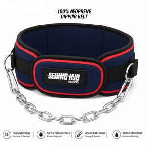 Ceinture de musculation en néoprène pour dips, avec chaîne renforcée, rembourrage doux, conception ajustable et tissu intérieur en maille - Product Image 1