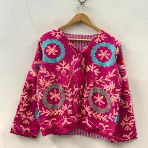 Veste en velours Suzani sur commande, brodée à la main, style bohème ethnique, fabrication OEM ODM, prix d'usine - Product Image 4