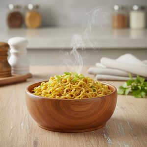 Bol en bois classique pour la maison, la cuisine et la restauration, idéal pour servir des salades, des collations, des fruits et des aliments secs, avec une finition lisse - Product Image 5