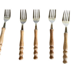 Ensemble de couverts en acier inoxydable de qualité supérieure, très demandé, avec manche en plastique imitation bambou, pour usage domestique et en restaurant, prix compétitif - Product Image 2