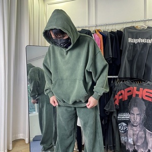 Conjunto Deportivo Unisex Verde con Sudadera con Capucha y Pantalones Jogger, Traje Casual de Color Sólido, Manga Larga, Cordón Ajustable, Corte Holgado, Ropa de Otoño - Product Image 5