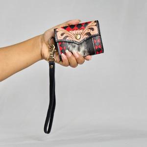 Porte-cartes en cuir véritable avec fermeture à pression, portefeuille unisexe multifonctionnel, doublure en toile, style minimaliste, longueur courte - Product Image 2