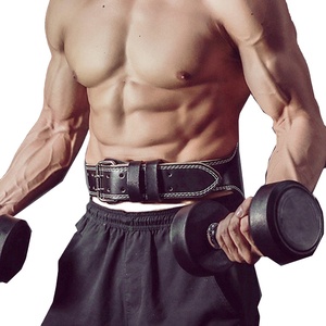 Cinturón de soporte de cintura de cuero con cierre de hebilla ajustable para levantamiento de pesas, entrenamiento de fuerza, equipo de Fitness para hombres - Product Image 3