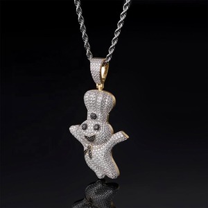 Nouveau design, grand pendentif hip-hop en moissanite noire transparente, style Doughboy Pillsbury - Product Image 4