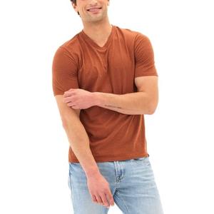 Nueva Llegada, Camiseta Deportiva Casual de Color Sólido Básico, 100% Algodón, de Secado Rápido, Ecológica, Ajustada, con Cuello en V para Hombre, con Logotipo Personalizado - Product Image 5