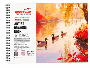 Carnet de croquis Hawamahal A4, 125 g/m², 50 feuilles, reliure spirale, papier sans acide pour dessin au crayon et au fusain - Product Image 1