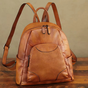Premium Leather Laptop <b>Backpack</b> Custom <b>School</b> Office Business <b>Backpack</b> <b>Waterproof</b> Daily Carry Large Storage Fashion Bag For Men - Product Image 1