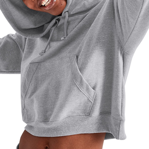 Haut court à capuche oversize pour femme, 100 % coton molletonné, séchage rapide, respirant, design personnalisé, nouvelle collection, haute qualité - Product Image 5