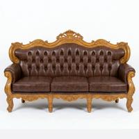 Ensemble de canapé-lit carré convertible pour salon, fabriqué en teck massif, écologique, avec rembourrage en mousse souple, belles sculptures, style moderne pour villa
